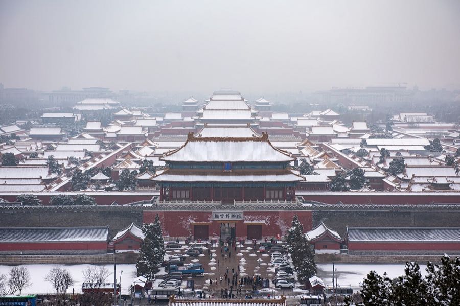 雪后的北京故宫（紫禁城）全景